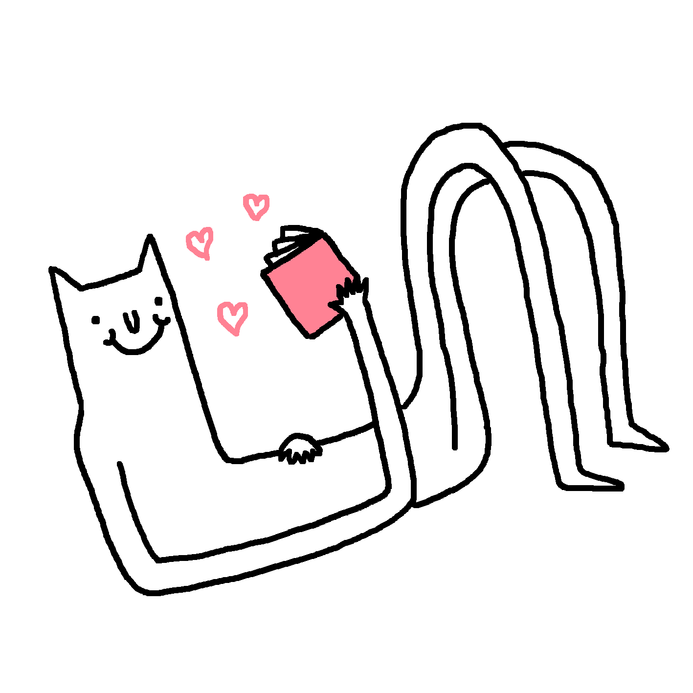 cat reading zine